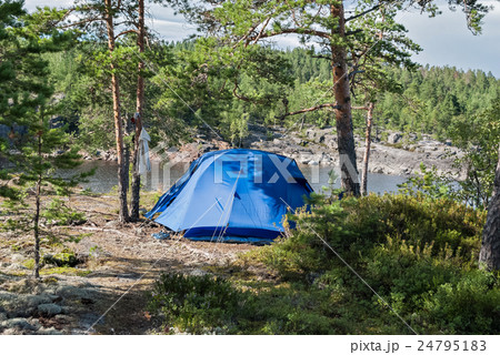 Blue tourist tent. Blue tourist tent. 24795183