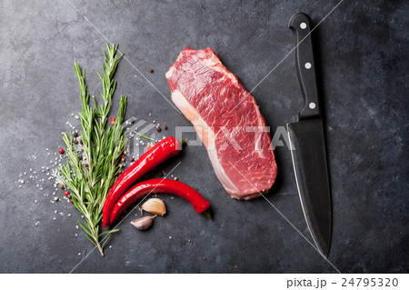 Raw striploin steak 24795320