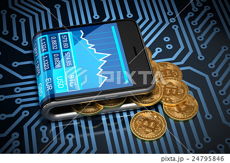 Concept Of Virtual Wallet And Bitcoins On Printed Concept Of Virtual Wallet And Bitcoins On Printed 24795846