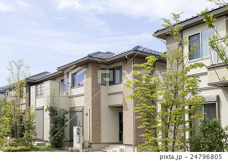 住宅　分譲住宅街　イメージ　大規模分譲地　空 24796805