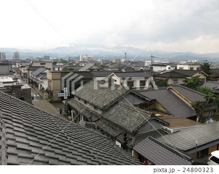日田市豆田町の日本丸館（展望楼）から見た上町通り付近の街並み 24800323