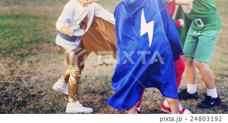 Superman Kid Playing Fun Cheerful Concept Superman Kid Playing Fun Cheerful Concept 24803192