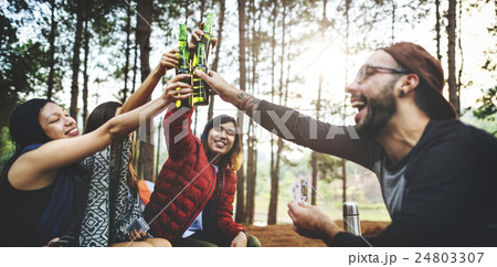 Friendship Hanging Drinks Cheers Together Concept 24803307