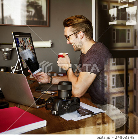 Photographer Journalist Working Studion Agency Concept 24803348