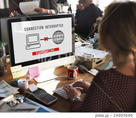 Interrupted Inaccessible Unavailable Disconnected Error Concept 24803690