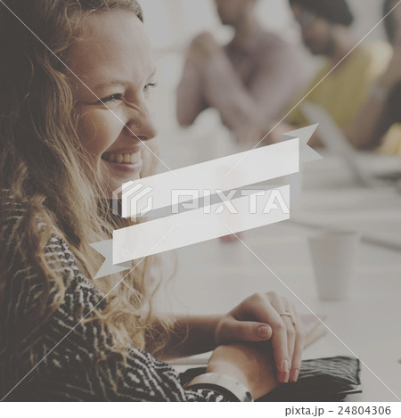 Attractive Business Woman Office Banner Graphic Concept 24804306