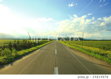 北海道の直線道路 24814978