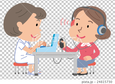 聽力測試中年婦女例證 24815730
