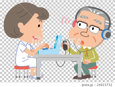 聽力測試年長男性例證 24815732