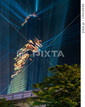 Opening light show skyscraper building in Bangkok Opening light show skyscraper building in Bangkok 24816686