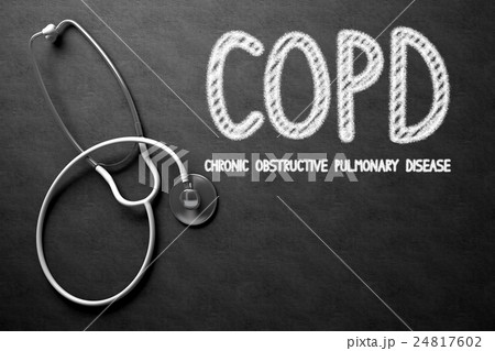 Copd Concept On Chalkboard 3d Illustration のイラスト素材