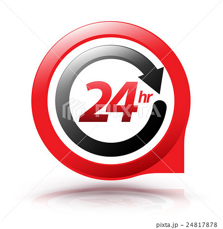 24hr arrow circle symbol. 24817878