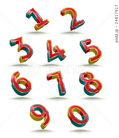 Number set vector 3D style. 24817917