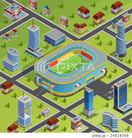 Sport Stadium City Isometric Poster  24818568