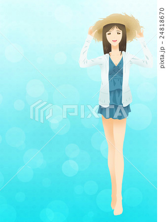 水着b全身水玉背景（シンプル左） 24818670