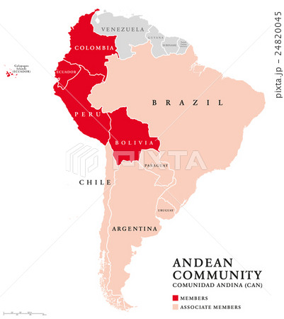 Andean Community countries map 24820045