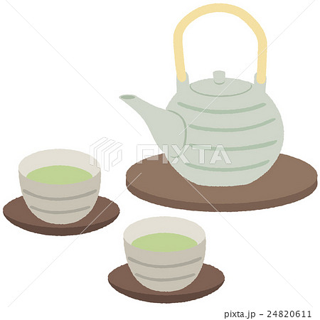 急須とお茶のイラスト素材