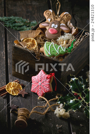 Christmas Handmade patterned gingerbreads Christmas Handmade patterned gingerbreads 24821310