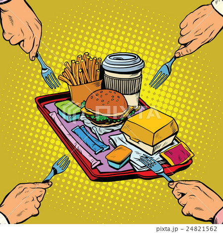 Full tray of fast food Full tray of fast food 24821562