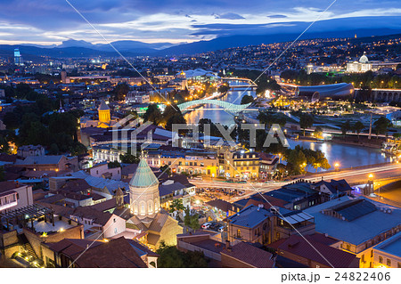 Scenic Top View Of Tbilisi Georgia In Evening 24822406