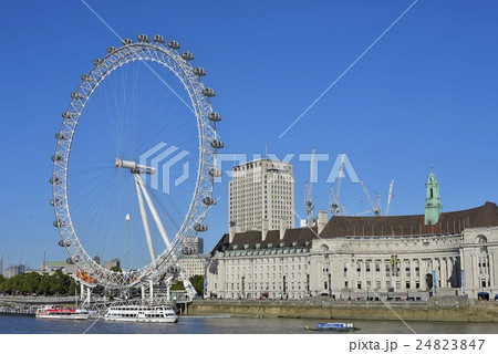 ロンドンアイ、遊覧船、青空 24823847