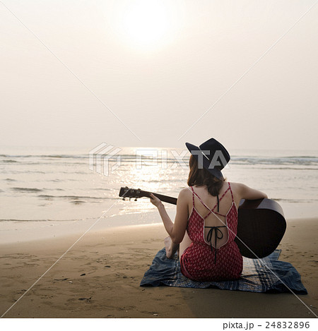 Beach Summer Holiday Vacation Traveling Relaxation Concept Beach Summer Holiday Vacation Traveling Relaxation Concept 24832896