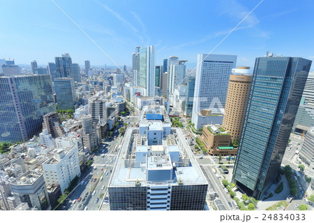 都市風景 大阪の高層ビル群の写真素材