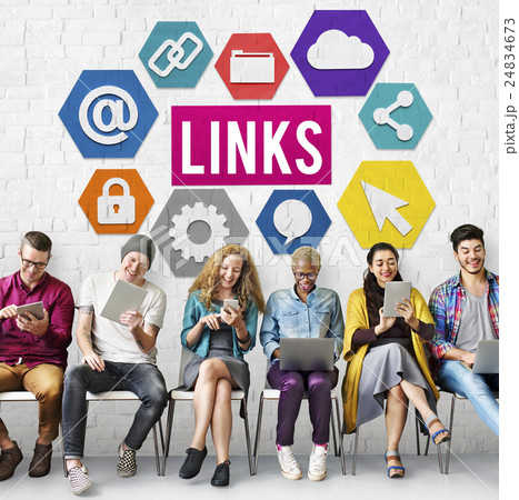 Links Internet Connection Sharing Concept 24834673