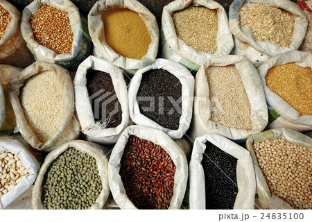 Sacks Of Healthy Legumes And Grains Concept 24835100