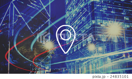 Navigation Direction Pinpoint Checkin Fast Concept 24835101