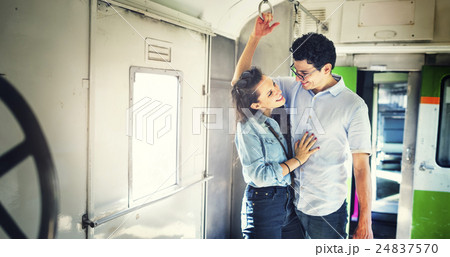Couple Transportation Casual Commuter Train Concept Couple Transportation Casual Commuter Train Concept 24837570