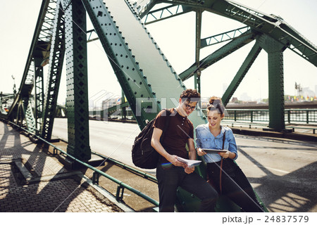 Couple Lover Travel Train Backpacker Concept Couple Lover Travel Train Backpacker Concept 24837579