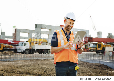 Construction Worker Planning Contractor Developer Concept Construction Worker Planning Contractor Developer Concept 24838562