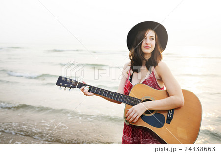 Beach Summer Holiday Vacation Traveling Relaxation Concept Beach Summer Holiday Vacation Traveling Relaxation Concept 24838663