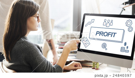 Profit Business Financial Gain Graphic Concept Profit Business Financial Gain Graphic Concept 24840397