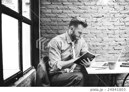 Businessman Thinking Planning Strategy Working Laptop Concept Businessman Thinking Planning Strategy Working Laptop Concept 24841803