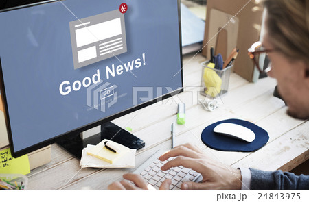 Goods News Announcement Broadcast Article Concept 24843975