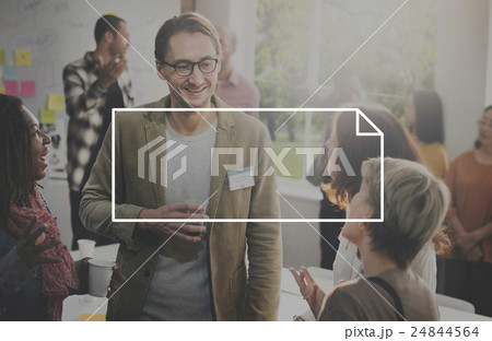 Casual People Teamwork Frame Graphic Concept 24844564