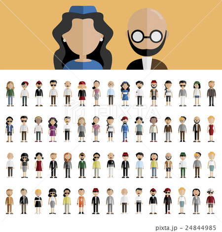 Diversity Community People Flat Design Icons Concept 24844985