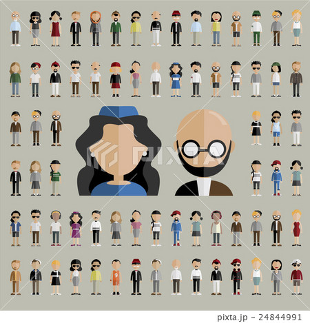 Diversity Community People Flat Design Icons Concept 24844991