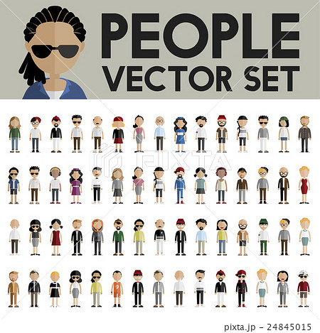 Diversity Community People Flat Design Icons Concept 24845015