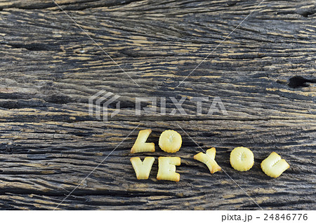 Image of Love You made from cookie on wooden board Image of Love You made from cookie on wooden board 24846776