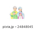 親子　家族　スキー　イラスト 24848045