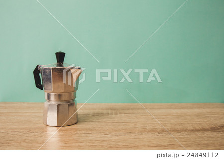 Close up picture of a typical italian coffee-maker 24849112
