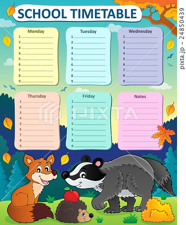 Weekly school timetable subject 1 Weekly school timetable subject 1 24850439
