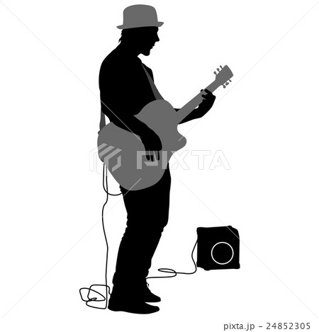 Silhouette musician plays the guitar. 24852305