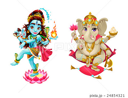 Representation of hindu gods Shiva and Ganesha Representation of hindu gods Shiva and Ganesha 24854321