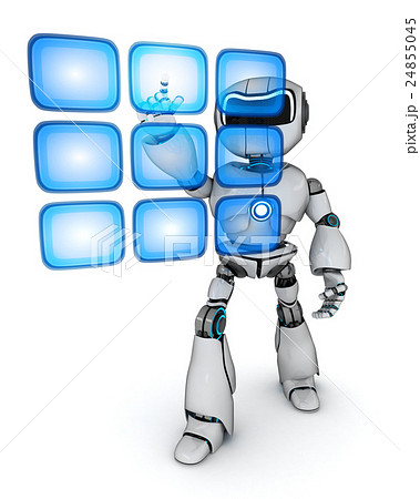 Robot and buttons hologram Robot and buttons hologram 24855045