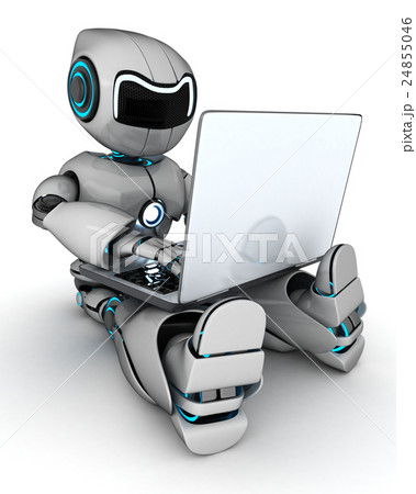 Robot working on laptop 24855046