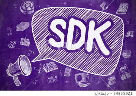 SDK - Doodle Illustration on Purple Chalkboard. SDK - Doodle Illustration on Purple Chalkboard. 24855921